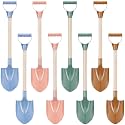 Honoson 8 Pcs Kids Beach Shovel 22 Inch Wooden Handle, Morandi Colors