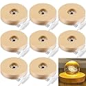 Honoson 8 Pcs Wooden LED Display Base, Round Surface Style
