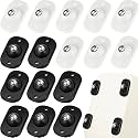 Honoson Self Adhesive Caster Wheels,Black, White,1 Steel,16 Pcs