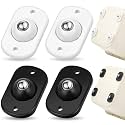Honoson Self Adhesive Caster Wheels,Black, White,1 Steel,4 Pcs