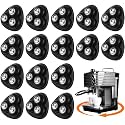 Honoson Self Adhesive Caster Wheels,Black,3 Steel,24 Pcs