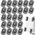 Honoson Self Adhesive Caster Wheels,Clear Black,1 Steel,24 Pcs