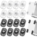 Honoson Self Adhesive Caster Wheels,Clear Black White,1 Steel,16 Pcs