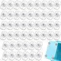 Honoson Self Adhesive Caster Wheels,Clear,1 Steel,48 Pcs