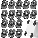 Honoson Self Adhesive Caster Wheels,Clear Black,1 Steel,16 Pcs