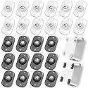 Honoson Self Adhesive Caster Wheels,Clear Black White,1 Steel,24 Pcs
