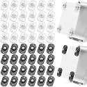 Honoson Self Adhesive Caster Wheels,Clear Black White,1 Steel,48 Pcs