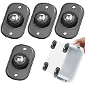 Honoson Self Adhesive Caster Wheels,Clear Black,1 Steel,4 Pcs