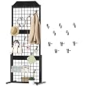 HOOBRO Grid wall Panel units 5.6' x 1.7' Ft Grid Display Rack, Black