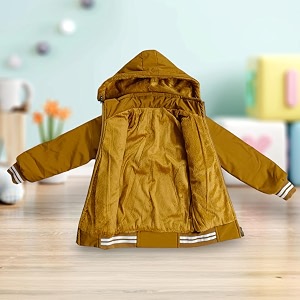 Hooded Bomber Eagle Print Jacket for Kids