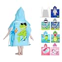growell Hooded Kids Beach Towels - Toddler Bath Towel Girls Boys Swim Cover-ups for Ages 4 to 10 Kids Pool Towels Quick Dry Lightweight Soft Microfiber Poncho 30x30 with Bag (Dino Skating)