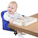 Toogel Hook On High Chair with Tray, Foldable Travel Clip Seat 6-36M, Blue