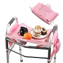 Hook-On Foldable Walker Tray with Cup Holder,Walker Tray for Folding Walker