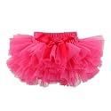 HOOLCHEAN Baby Girl Tutu Skirt Soft Fluffy 4-Layer Tulle Skort with Cotton Diaper Cover for Infant Toddler
