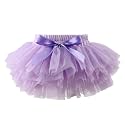 HOOLCHEAN Baby Girl Tutu Skirt Soft Fluffy 4-Layer Tulle Skort with Cotton Diaper Cover for Infant Toddler