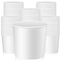 Hoolerry 100 Pcs 85 oz Paper Food Bucket, Cardboard, White
