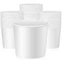 Hoolerry 25 Pcs 85 oz Paper Food Bucket, Cardboard, White