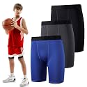 Hoolerry 3 Pcs Youth Boys Compression Shorts