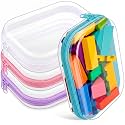 Hoolerry 4 Pcs Hard Clear Zipper Case, Clear, 7.9 x 5.9 x 2 in, Soft