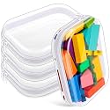 Hoolerry 4 Pcs Hard Clear Zipper Case, Clear, 7.9 x 5.9 x 2 in, White