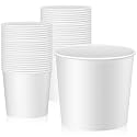 Hoolerry 50 Pcs 85 oz Paper Food Bucket, Cardboard, White