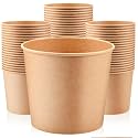 Hoolerry 50 Pcs 85 oz Paper Food Bucket, Kraft Paper, Kraft Color