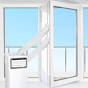 hoomee 220560cm universal window seal for mobile air conditioner and tumble dryer  window kit works with portable ac easy to install - air exchange guards with zip and adhesive fastener