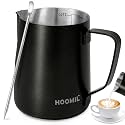 HOOMIL Milk Frothing Pitcher, 12oz, 304 Stainless Steel - Matte Black