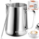 HOOMIL Milk Frothing Pitcher, 12oz, 304 Stainless Steel - Silver