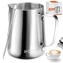 HOOMIL Milk Frothing Pitcher, 20oz, 304 Stainless Steel - Silver