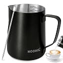 HOOMIL Milk Frothing Pitcher, 20oz, 304 Stainless Steel - Matte Black