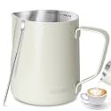 HOOMIL Milk Frothing Pitcher, 32oz, 304 Stainless Steel - Matte White