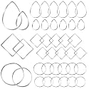 Hoop Jewelry Making,60PCS Earrings Findings Hoops Open Bezels Earring Making for DIY Crafts Supplies(60PCS White K Teardrop Square Circle)