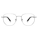 Hooper By Lenskart For Kids Age Unisex Teens | Silver Zero Power Bluecut & Antiglare Computer Glasses For Eye Protection And Strain | Full Rim Hexagonal | HP E000158