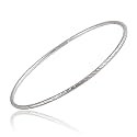 Hoops & Loops - Sterling Silver Diamond Cut Bangle Bracelet | Sterling Silver,Yellow and Rose Gold Flash Plated