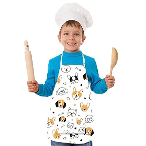 apron for boys amp girls  waterproof chef apron for kids  washable apron for kids for painting cooking baking sculpting  adjustable neck  digital printed apron  christmas gifts