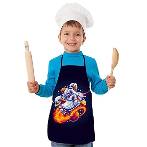 apron for boys amp girls  waterproof chef apron for kids  washable apron for kids for painting cooking baking sculpting  adjustable neck  digital printed apron  christmas gifts