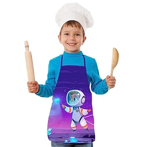 apron for boys amp girls  waterproof chef apron for kids  washable apron for kids for painting cooking baking sculpting  adjustable neck  digital printed apron  christmas gifts