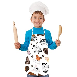 apron for boys amp girls  waterproof chef apron for kids  washable apron for kids for painting cooking baking sculpting  adjustable neck  digital printed apron  christmas gifts