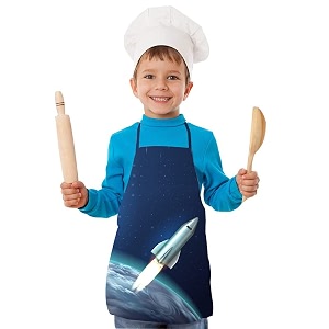 apron for boys amp girls  waterproof chef apron for kids  washable apron for kids for painting cooking baking sculpting  adjustable neck  digital printed apron  christmas gifts