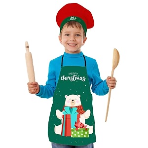 apron for boys amp girls  waterproof chef apron for kids  washable apron for kids for painting cooking baking sculpting  adjustable neck  digital printed apron  christmas gifts