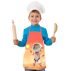 apron for boys amp girls  waterproof chef apron for kids  washable apron for kids for painting cooking baking sculpting  adjustable neck  digital printed apron  christmas gifts
