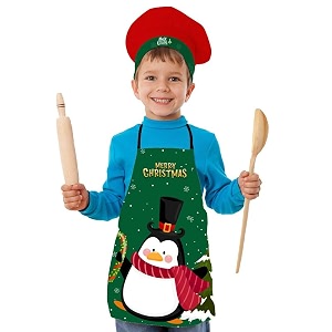 apron for boys amp girls  waterproof chef apron for kids  washable apron for kids for painting cooking baking sculpting  adjustable neck  digital printed apron  christmas gifts