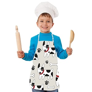 apron for boys amp girls  waterproof chef apron for kids  washable apron for kids for painting cooking baking sculpting  adjustable neck  digital printed apron  christmas gifts
