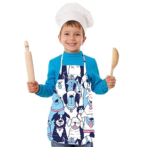 apron for boys amp girls  waterproof chef apron for kids  washable apron for kids for painting cooking baking sculpting  adjustable neck  digital printed apron  christmas gifts