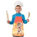 Apron for Boys &amp; Girls | Waterproof Chef Apron for Kids | Washable Apron for Kids for Painting Cooking Baking Sculpting | Adjustable Neck | Digital Printed Apron | Christmas Gifts.