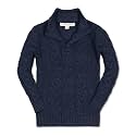 Hope &amp; Henry Boys' Mock Neck Cable Sweater with Button Placket