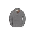 Hope & Henry Boys' Mock Neck Cable Sweater with Button Placket | GOTS