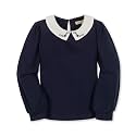 Hope &amp; Henry Kids' Peter Pan Mix Media Top | GOTS Certified Organic