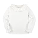 Hope &amp; Henry Kids' Peter Pan Mix Media Top | GOTS Certified Organic